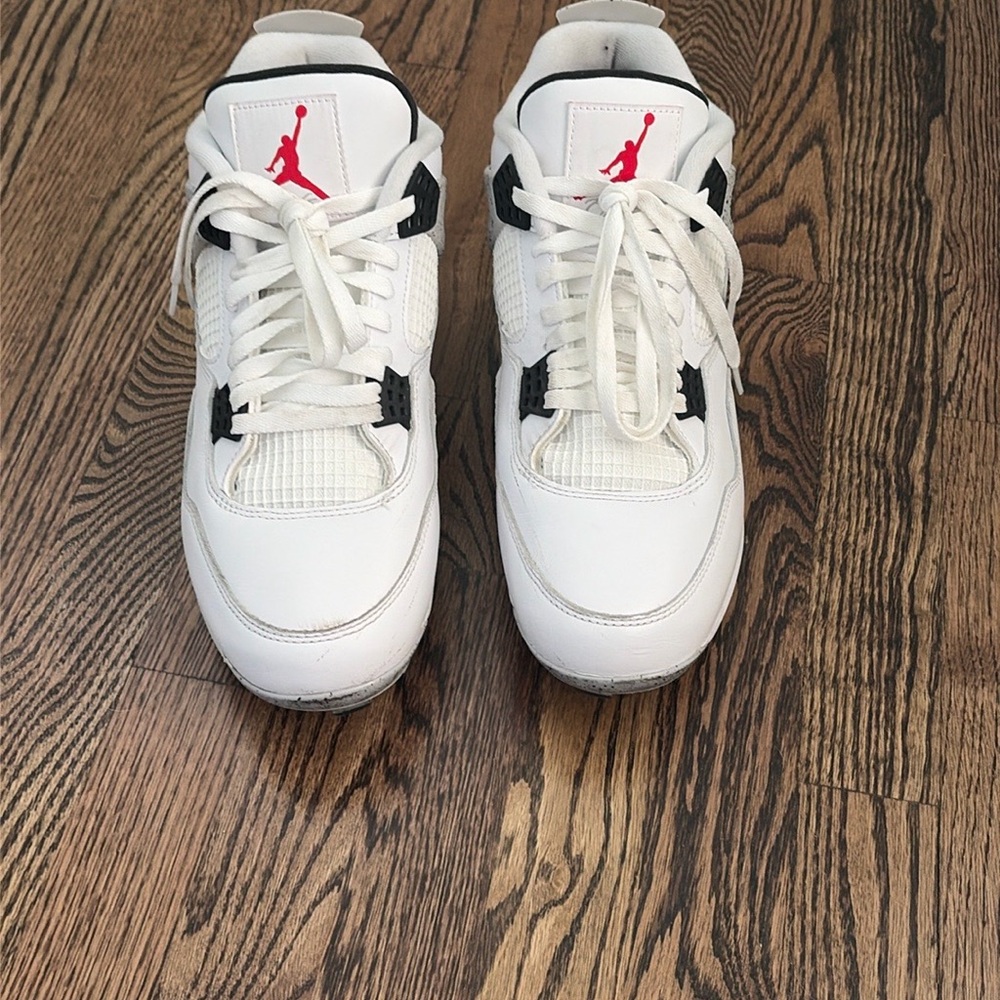 Nike Air Jordan 4 Retro White Black Red Sneakers